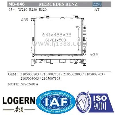 Car Radiator for Benz W210/E280/E320 at Dpi 2290