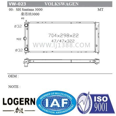 Engine Parts Radiator for Volkswagen Sh Santana 3000&prime;00- Mt