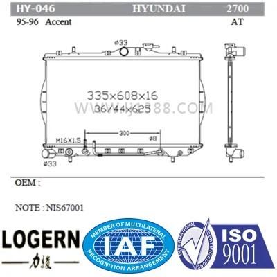 Auto Aluminum Radiator for Hyundai Accent&prime;95-96 at Dpi: 2700