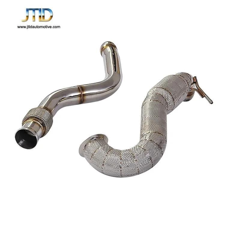 Race Downpipe Catless with Heat Shield for Mercedes 14-16 A45 Amg/14-15 Cla 45 Amg Gla45 Amg