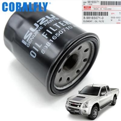 Coralfly Dmax Oil Filter 8981650710 8-98165071-0 Isuzu Oil Filters