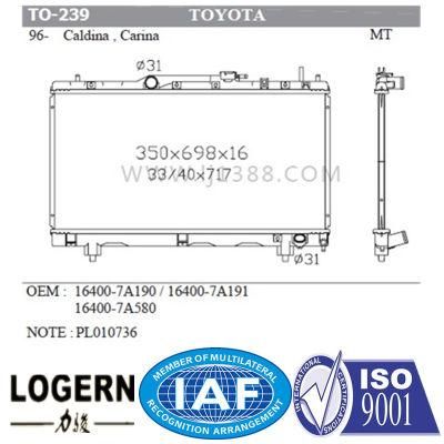 Car Engine Structure Radiator for Toyota Caldina/Carina&prime;96- Mt