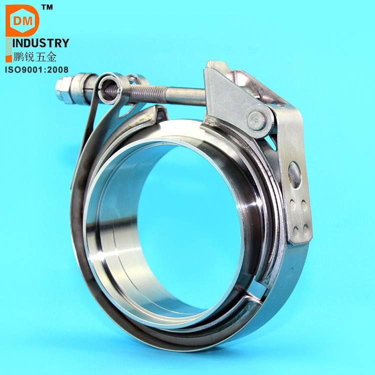 4.0 Inch V-Band Stainless Steel Exhaust Clamp with Flange Stainless Steel Auto Exhaust Pipe Turbo Vibrant V Band Clamp Hose Clamp T Bolt Clamp O Band Clamp