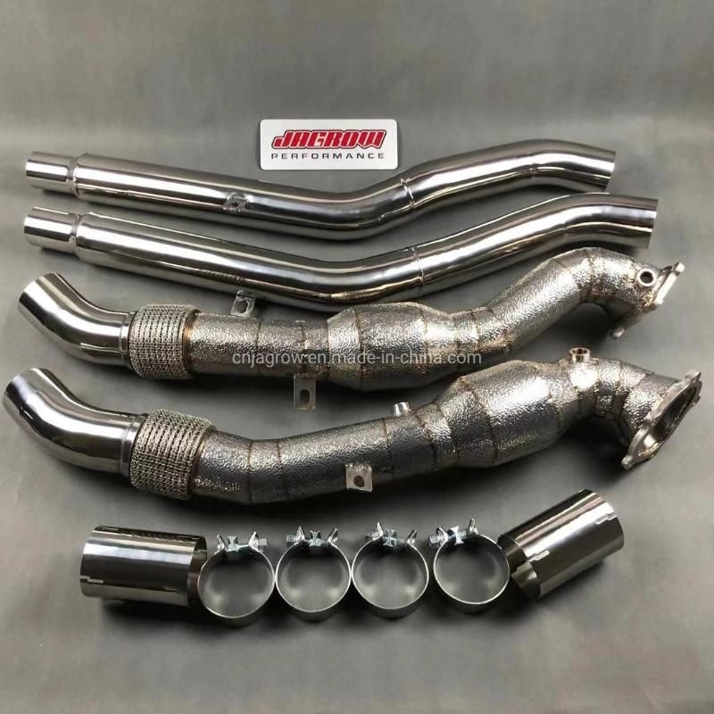 Jagrow Performance Exhaust Downpipe for Audi S6 S7 RS6 RS7 C7 4G 4.0t Quattro 420PS 450PS 560PS 12-17 Cat E3 Down Pipe