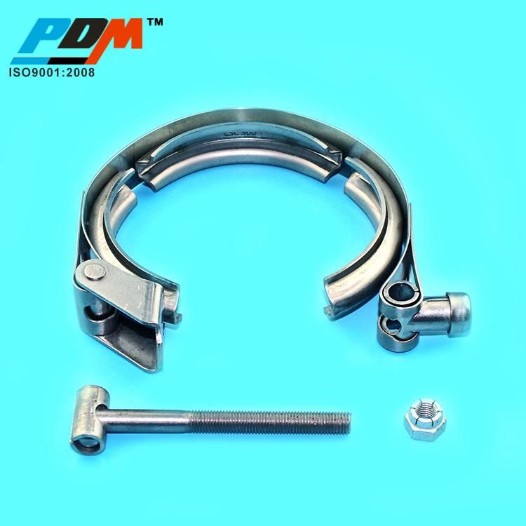 4.0 Inch V-Band Stainless Steel Exhaust Clamp with Flange Stainless Steel Auto Exhaust Pipe Turbo Vibrant V Band Clamp Hose Clamp T Bolt Clamp O Band Clamp