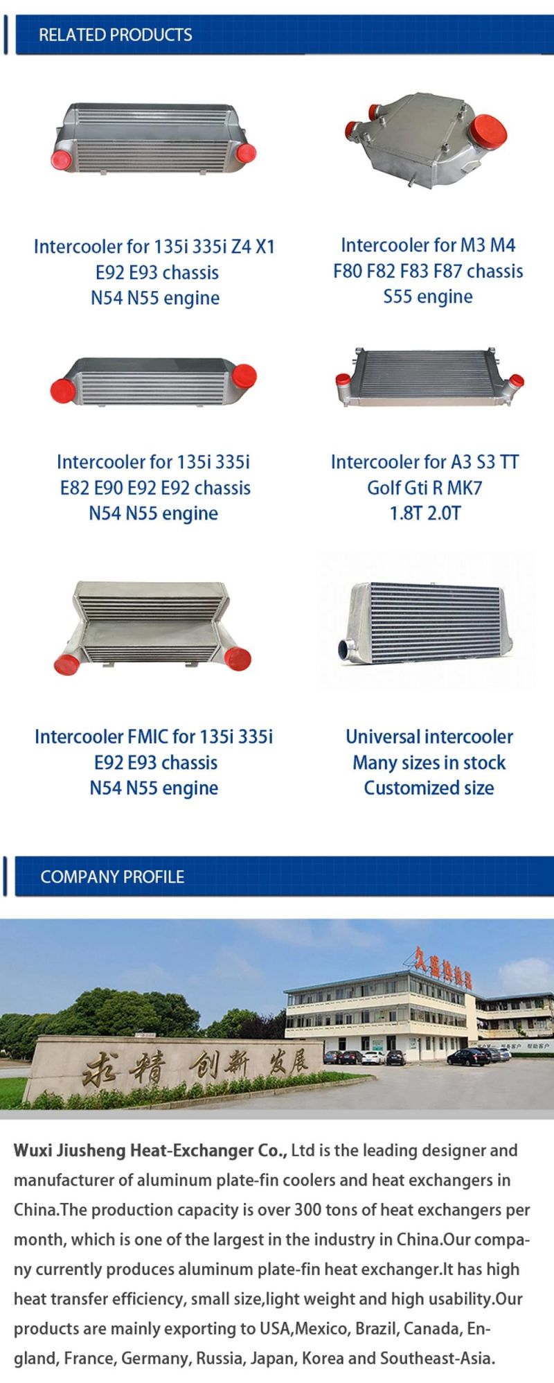 Air Cooler Price Intercooler Core for BMW E82 135I 390I
