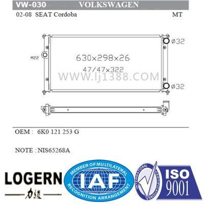 Cooling System Radiator for Volkswagen Seat Cordoba&prime;02-08 Mt