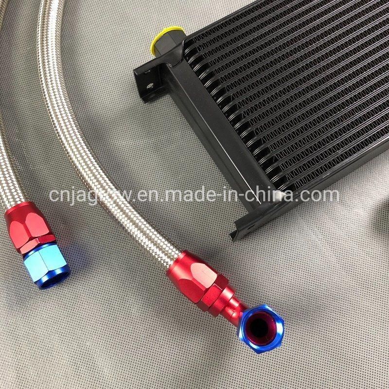 Universal 19 Row Female An10 Engine Oil Cooler Stainless Braided Oil Hose Line Oil Adapter Filter Cooler Plate Kit