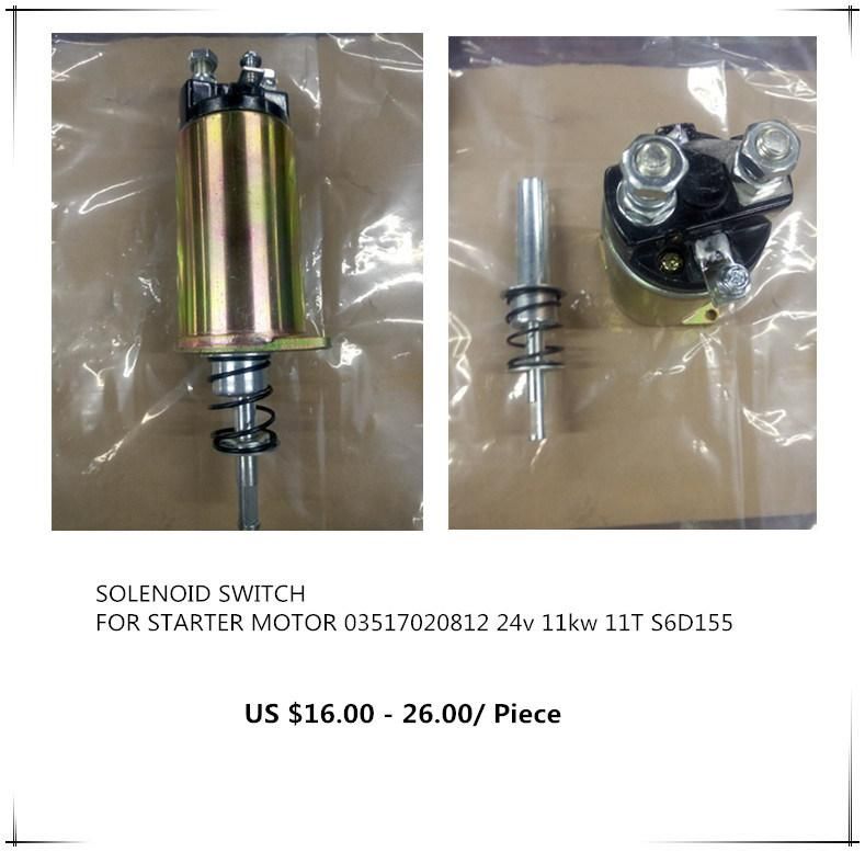 03517020812 6008132711 24V 11t Starter Motor 4D155 6D155 SA6d155