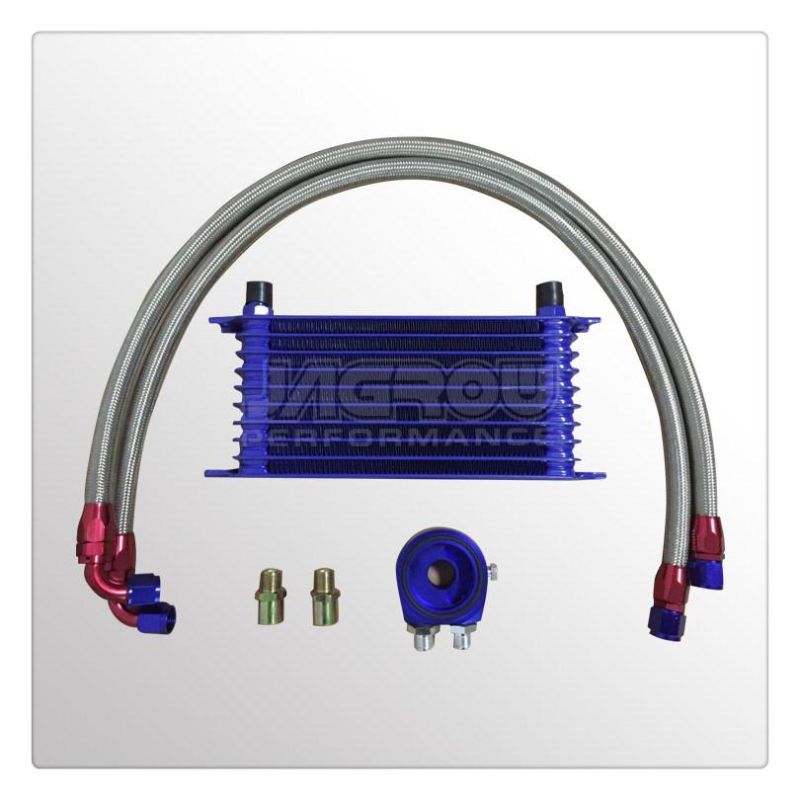 Aluminum Trust Greddy Type Oil Cooler Kit 10 Row with Sandwich Plate