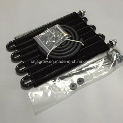 4row 6 Row 8 Row Tube Fin Oil Cooler Kit with An8 An10 Fitting Black Color