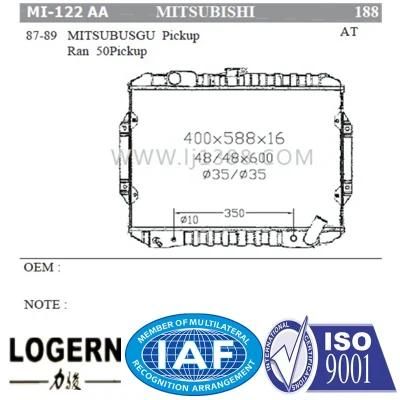 Mi-122AA Car Aluminum Radiator for Mitsubishi Pickup&prime;87-89 at Dpi: 188