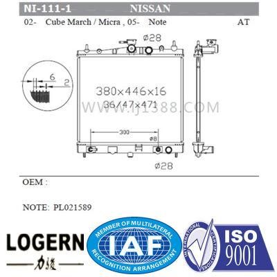 Auto Radiator for Nissan Cube March/Micra&prime;02-/Note&prime;05- at