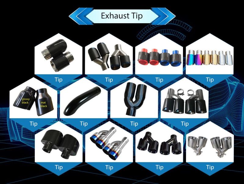 Universal Black Exhaust Tip 2.5 Inch Inlet 3.5inch Outlet 18 Inch Long Rolled Angle Cut Truck Exhaust Tip