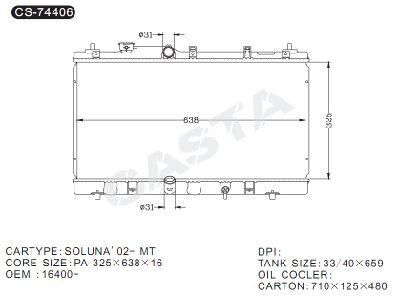 Original Quality Aluminum Auto Radiator for Toyota Soluna&prime;02-Mt