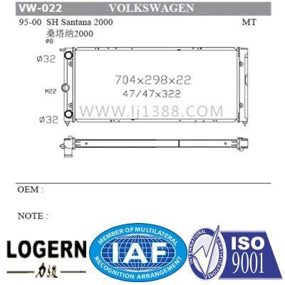 Auto Radiator for Volkswagen Sh Santana 2000&prime;95-00 Mt