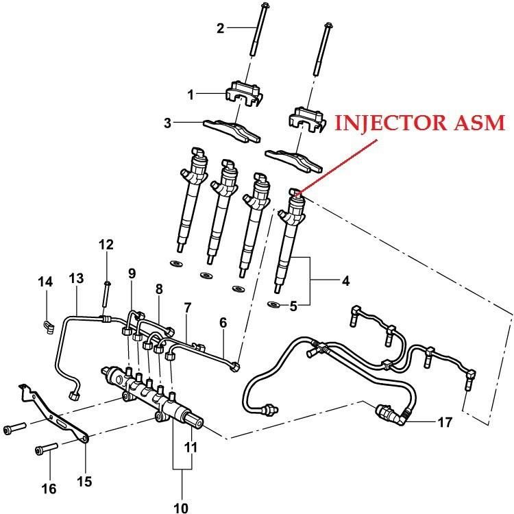 Genuine Common Rail Injector Assembly Bk2q-9K546-AG for Transit Ranger 5ws40745 A2c59517051 Bk2q9K546AG Ck4q-9K546-AA 1746967