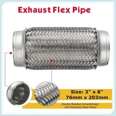 Exhaust Flex Pipe Double Braided Exhaust Bellows Pipe with Stainless Steel Wires