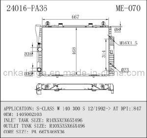 Auto Radiator for Mercedes-Benz S320 95/140at 24016 (ME-070)