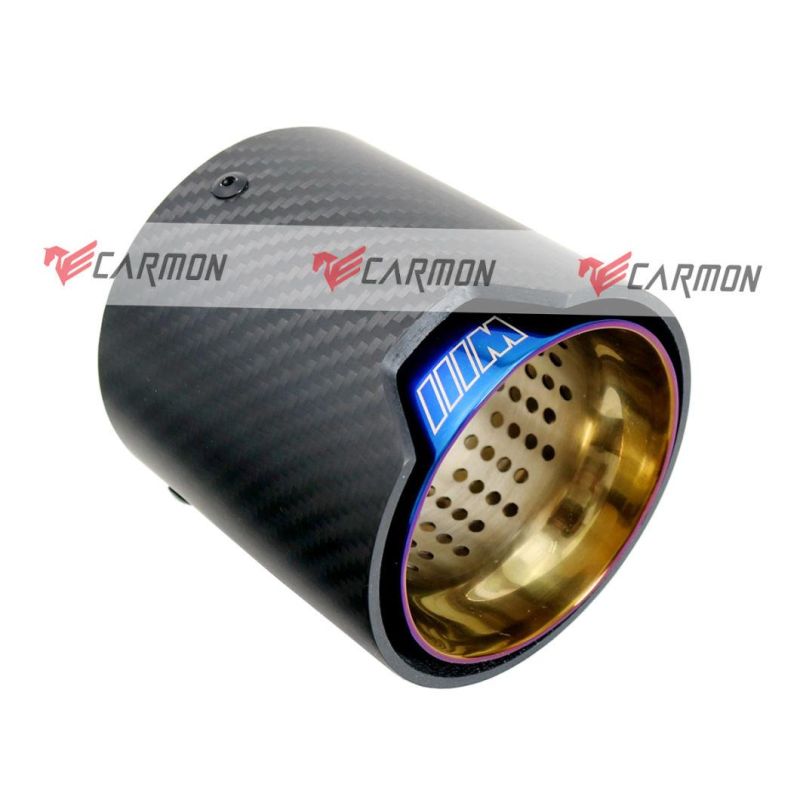 4PCS/Set BMW M5 F90 Matte Carbon Fiber Exhaust Tip with Burnt Blue Muffler Inner Pipe