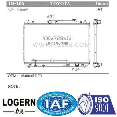 Mechanical Auto Aluminum Radiator for Toyota Camry&prime;03- at/PA16