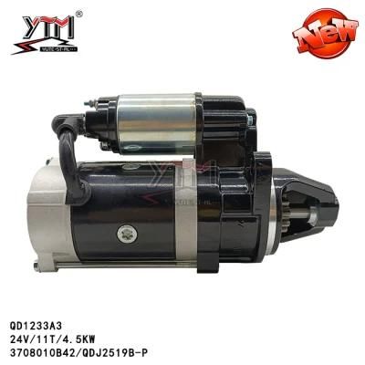 Ytm Starter Motor Qd1233A3 - 24V/11t/4.5kw for OEM No: 3708010b42/Qdj2519b-P