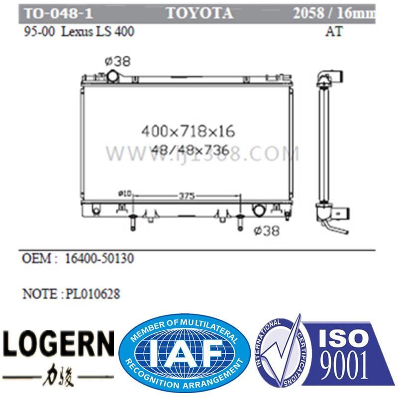 Japan Car Radiator for Toyota Lexus Ls400′95-00 at/PA16 Dpi: 2058