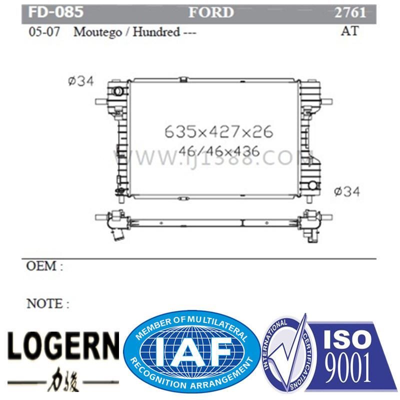 Fd-085 Motorcycle Radiator for Ford Moutego/Hundred′05-07 at Dpi: 2761