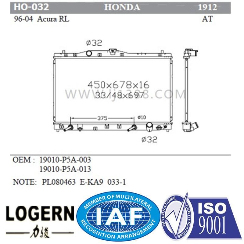 Auto Radiator for Honda 96-04 Acura Rl at Dpi 1912