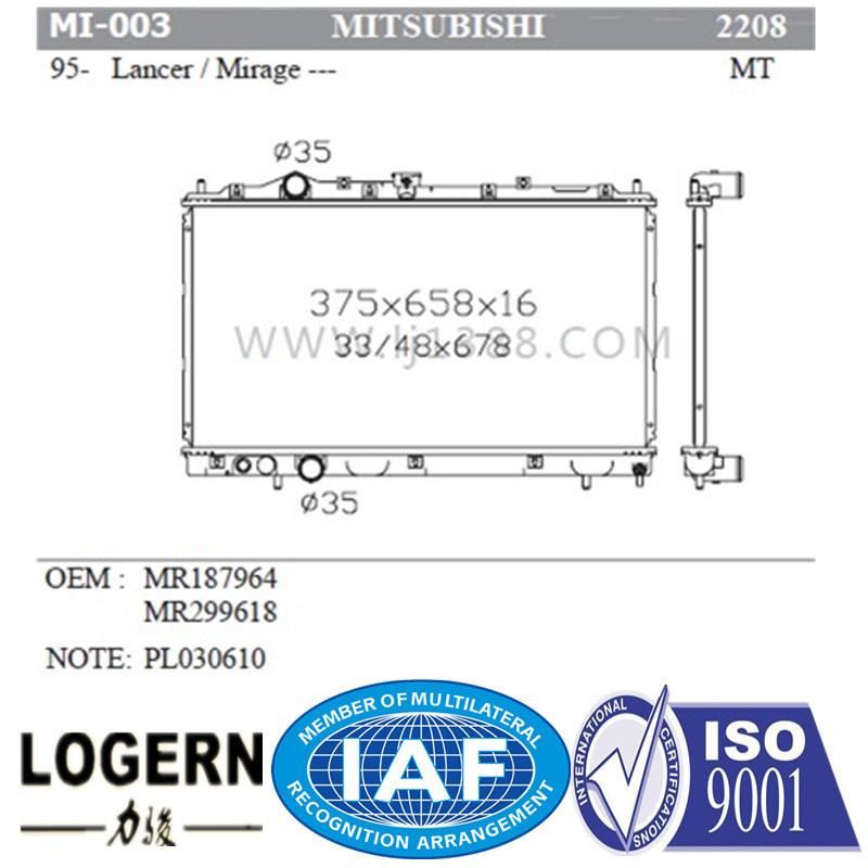 Mi-003 Aluminum Radiator for Mitsubishi Lancer/Mirage′95-99 Mt Dpi: 2208