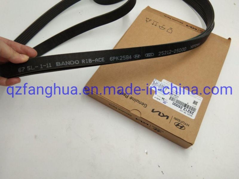Power Belt Enginer Parts Hyundai Genuine Belts 25212 25000 6pk2854