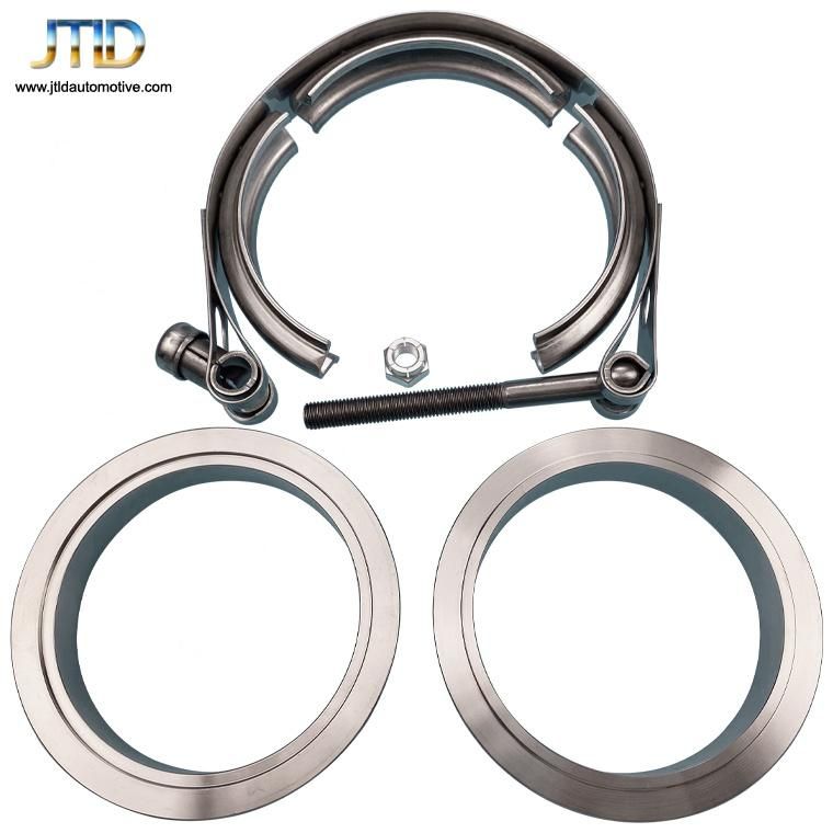 304 Stainless Steel 1.75" V Band Clamps with Flanges for Exhaust Pipe