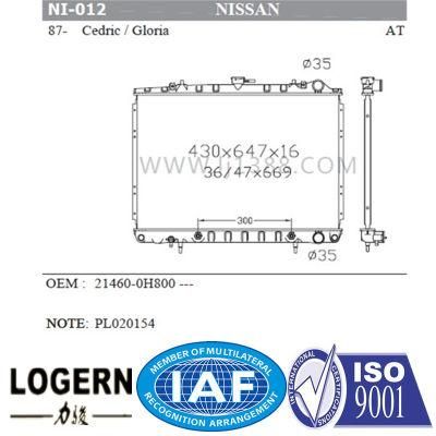 Aluminum Radiator for Nissan Cedric/Gloria&prime;87- at 21460-0h800