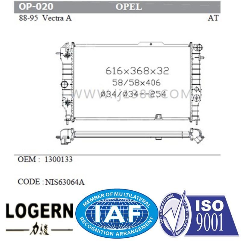 Auto Cooling Car Radiator for Opel Vectra A′88-95 at 1300133