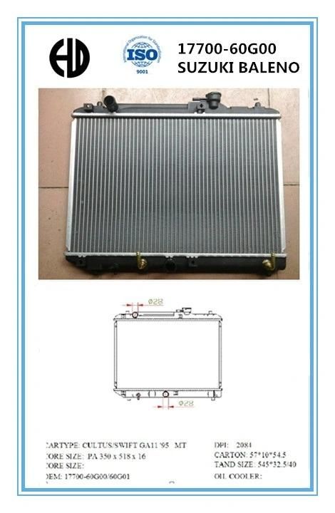Hot Sale Cheap Aluminum Brazed Car Radiator for Suzuki Baleno Oe17700-60g00