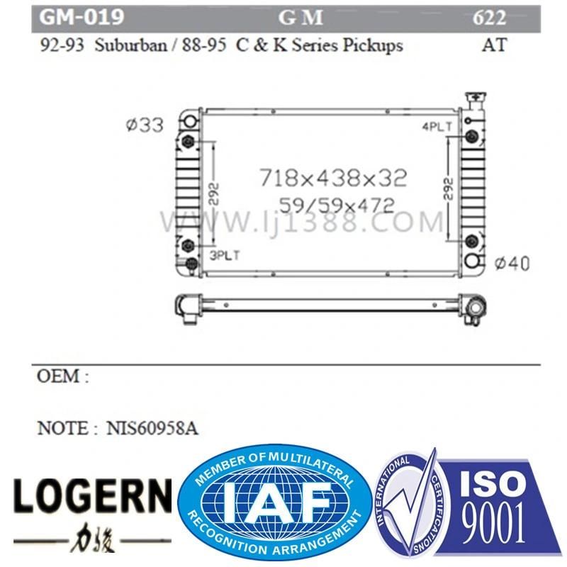 GM-019 Auto GM C&K Series Pickups′88-95/Suburban′92-93 at Radiator Dpi: 622