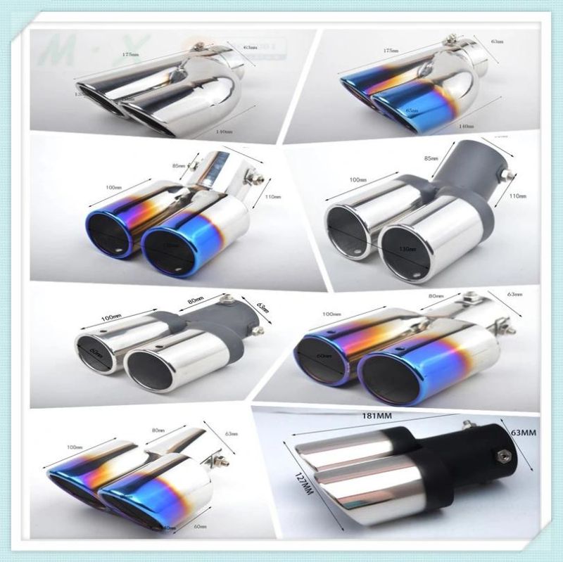 New Style Universal Modified Car Exhaust Universal Exhaust Tip Stainless Steel Pipe