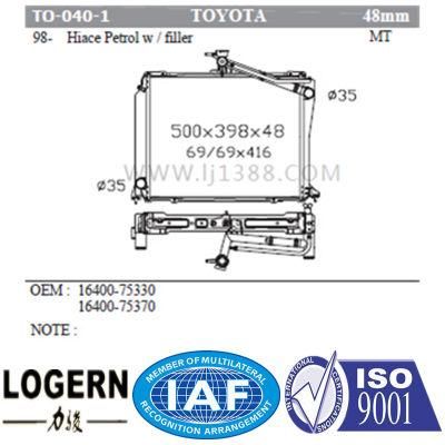 to-040-1 Auto Aluminum Radiator for Toyota Hiace Petrol W/Filler&prime;98- Mt/PA48