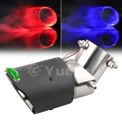 Auto Parts Carbon Fiber Exhaust Tips LED Fire Adjustable Angle