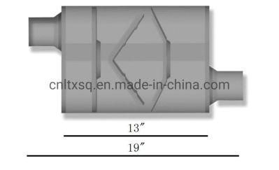 2.5&quot; Offset in/2.5&quot; Offset out Universal Perforamnce Chamber Exhaust Muffler