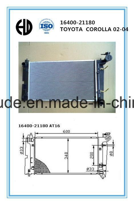 Aluminum Car Radiator for Corolla 04 Zze 122 OE: 16400-21180