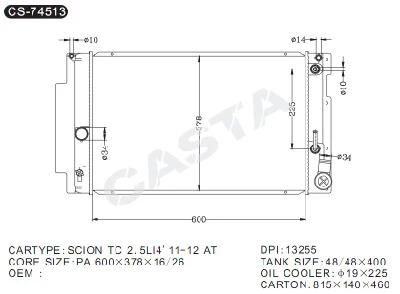 Engine Spare Parts Auto Radiator for Toyota Scion Tc2.5li4&prime;11-12 at