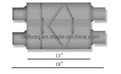 2.5&quot; Dual in/2.5&quot; Dual out Aluminised Steel Universal Perforamnce Car Exhaust Muffler Silencer