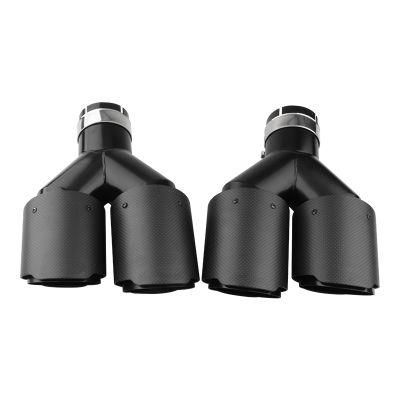 Dual Outlet Y Type Matte Carbon Fiber Exhaust Muffler