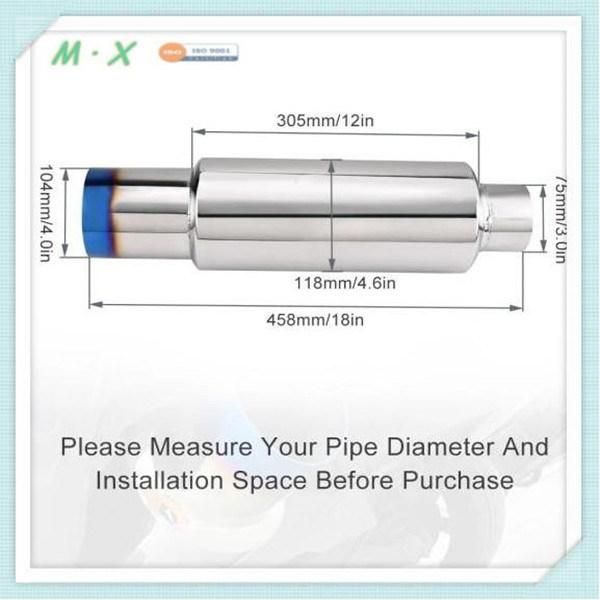Auto Parts Stainless Exhaust Muffler Hks in Titanium Blue Exhaust Pipe
