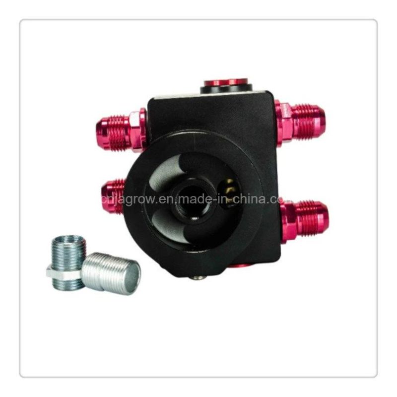 Oil Filter Sandwich Adapter with Oil Filter Remote Block with Thermostat