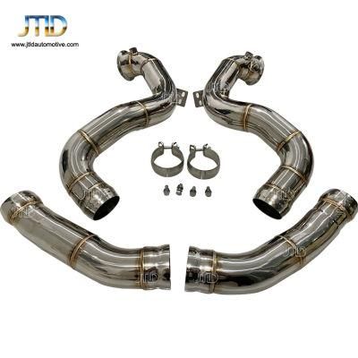 Performance High Flow Racing Car Exhaust Catless Turbo Downpipe for Mercedes Benz W205 C63 C63s M177 Amg