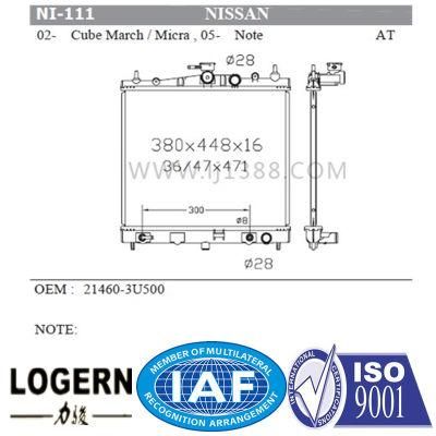 Brazing Radiator for Nissan Cube March/Micra&prime;02-/Note&prime;05- at