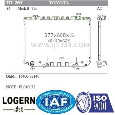 Auto Engine Structure Radiator for Toyota Mark160II Van&prime;84- Mt