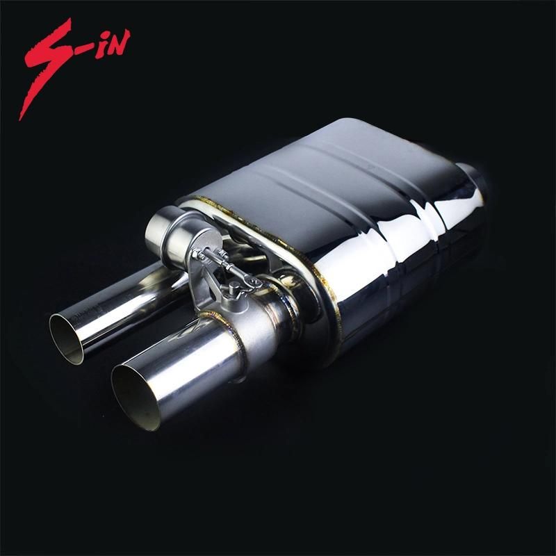 Universal Stainless Steel Dual Outlets Auto Club Exhaust Muffler